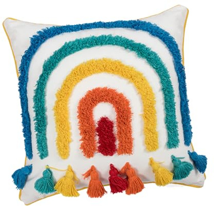 Cabilock Kissenbezug und Komfortabel aus Baumwoll Canvas und Pp Baumwolle mit Quasten im Boho Stil Dekorativer Kissenbezug oder Geschenk Büro