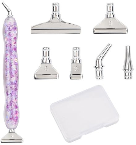 PTJJXA Kits de Stylos de Peinture Diamant 5D, Stylo de Diamant en Résine Bricolage, Outils de Peinture Diamant 5D avec 6 Forets Remplaçables pour Adultes Enfants Diamant Peinture Broderie et Nail Art