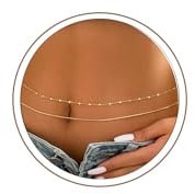 TINGN 1-3 Stück Bauchkette Gold Damen - 18K Gold Vergoldet Layered Taillen Kette Boho Body Chain Geschichtete Bauchkette Verstellbare Sexy Bikini Taillenkette Sommer Taillenschmuck für Frauen Mädchen