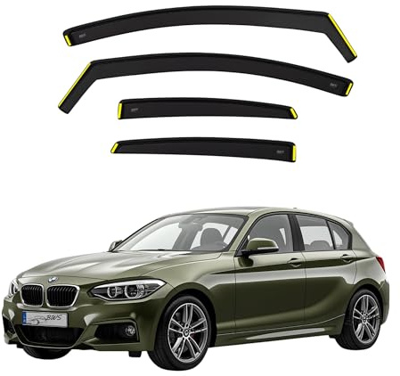 BWS Premium Wind Deflectors For BMW 1 Series F20 5door hatchback 2011-2019 4-Pieces, Enhance Driving Comfort with Window Visors (UK Stock) Dark Tinted
