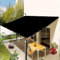 Sun Segel Sonnensegel 5.2 x 5.2 m Schattentuch mit Ösen PES Polyester Sonnenschutz UV Schutz Sonnensegel Balkon mit Ösen Und Befestigungsseile, Schwarz