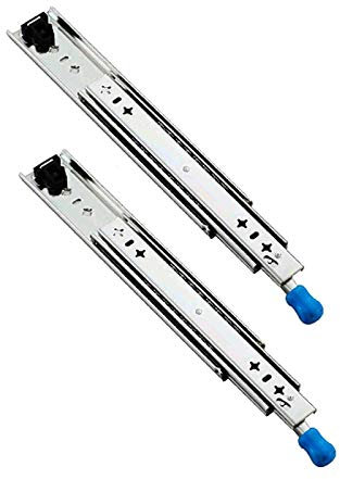 SWAYVES Glissières de Tiroir Robustes, Glissières de Tiroir de 10 À 60 Pouces, Glissière de Tiroir À Roulement À Billes À Extenscomplète, Avec Serrure/28In/70Cm