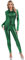 Agoky Damen Wetlook Jumpsuit Langarm Overall Meerjungfrau Print Ganzkörperanzug mit lange Hose Glänzend Catsuit Lack Leder Optik Clubwear Dunkelgrün M