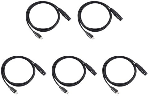 Kioball 5X USB Type C to XLR Adapter Type C Male to 3 Pin XLR Female Microphone Connector Computer Audio Data Cable 3 Meters