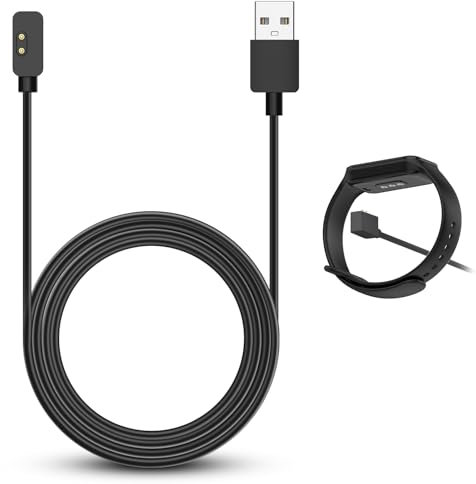 ZUOQIANG Caricatore Smartwatch, 100cm Carica Magnetica, Cavo Ricarica Smartwatch, 2 Pin-Distanza Tra i Pin 4mm, Adatto per Redmi Redmi Watch 3/2 Caricabatterie/Xiaomi Smartwatch 7pro(Nero)