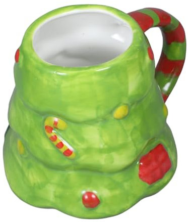 Ciieeo Ceramic Xmas Tree Mug 500ml Handle Mug Festive Office Water Cup Lovely Design