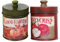 Mipcase 2 Pièces Boîte en Métal Rustique avec Couvercle De Ferme Vintage Récipient De Rangement De Cuisine Pot De Thé Vintage pour Farine Sucre Café Thé Rouge Vert