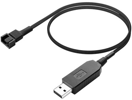 PNGKNYOCN 12V USB auf 4PIN Lüfter Step-Up Kabel, USB Stecker auf 3-Pin / 4-Pin PWM Lüfter geflochtenes Stromadapterkabel für PC Kühlungslüfter(0.5M)
