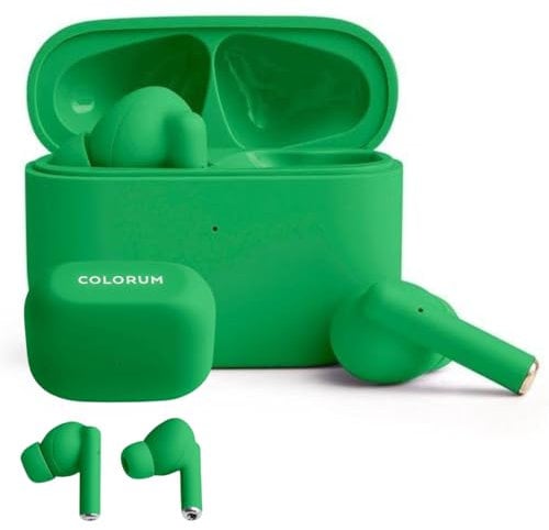 FOREVER COLORUM TWS Cuffie Bluetooth 5.3 Verde - Cuffie Bluetooth In Ear con Bassi Profondi - Auricolari in Ear con Microfono - Porta di USB-C per Ricarica Rapida - Cuffie Bluetooth Android iOS