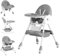 EagerMinds 5in1 Hochstuhl Kinderhochstuhl mit Babyliege und Baby Schaukelstuhl, Verstellbar Klappbar Hochstuhl Baby mit Essbrett und Rollen,Korb, mitwachsend ab 0 Monate bis 6 Jahre Babystuhl (Grau)