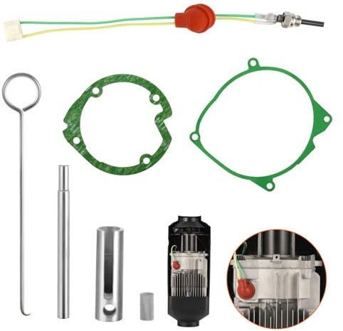Diesel Standheizung Glühkerze Dichtung und Glühkerzenschlüssel, Keramik Reparatursatz Kompatibel mit 12V-2KW Auto Heizung Lufterhitzer, Standheizung Zubehör Ersatzteile(7 Stück)