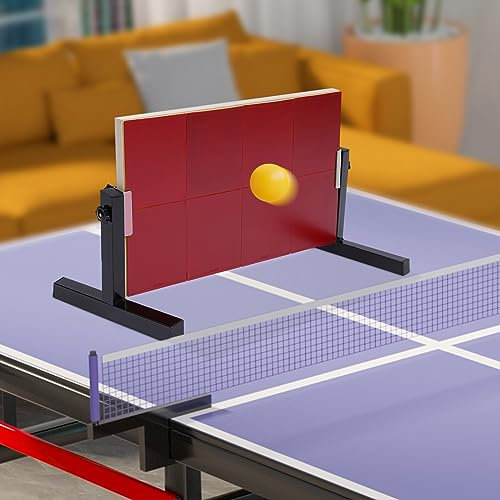 Tischtennis Rebound Board, Ping Pong Rückprallbrett, 360°-Winkelverstellung Tischtennis Rückschlagbrett, Trainingsgerät Rebounder mit 8-roten Gummis für Tischtennis Home Gym Indoor Outdoor