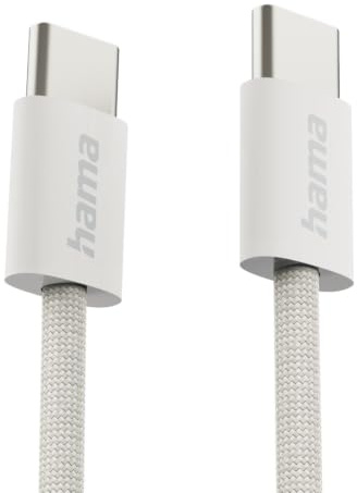 Hama Ladekabel Fabric, USB-C - USB-C, 1m, Nylon, Beige