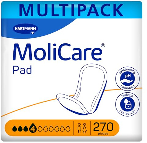 MoliCare Pad 4 Tropfen Inkontinenzeinlagen für Männer & Frauen | 9 x 30 St.