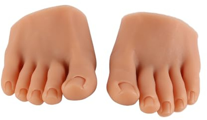 Laroal 1 Paire de Pieds en Silicone pour manucure, modèle de Pied réaliste, Peau Moyenne, Naturel, pour entraînement à l'art des Ongles