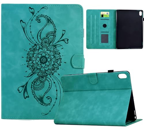 Vaitasy Funda para iPad Mini 7 (A17 Pro) 2024/ iPad Mini 6 2021 8.3, Mandala Estampado Cuero PU Flip Cover con Cierre Magnético Protectora Carcasa para iPad mini6 - Verde