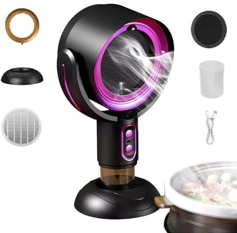 Portable Countertop Extractor Hood, Designed for Indoor Smoke Extraction, Featuring a Removable Filter and Oil Collection Cup. Suitable for Indoor Barbecues, Camping Trips and Domestic Use.