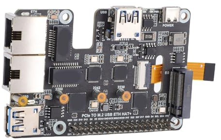 Yechiry PCIe-zu-USB-3.2-Gen1-M.2-NVMe-Adapter,5-G-Ethernet-SSD-Expander, Plug-and-Play-Adapter mit M.-Unterstützung, Ideal für RasPi 5- und 2230 2280-Laufwerke