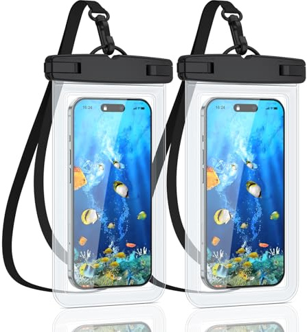 Meliya Funda Impermeable Móvil,2 Unidades IPX8 Funda con Cuerda Ajustable Universal para iPhone,Samsung,Huawei,Xiaomi