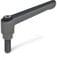 Ganter Normelemente | Verstellbare Klemmhebel mit Gewindeschraube - GN 300-78-M12-50-SW | Grifflänge: 78mm | Schraube Stahl brüniert | Griff Zink-Druckguss schwarz, kunststoffbeschichtet | 1 Stück