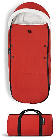 BABYZEN YOYO Fußsack, Red - Sherpa-Futter und Fleece-Kapuze mit Kordelzug hüllen das Baby in wohlige Wärme - Inklusive Tragetasche - Maschinenwaschbar