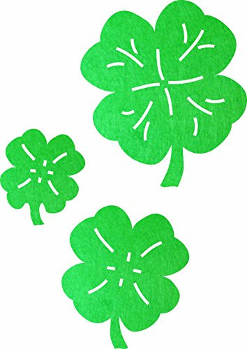 Petra's Bastel-News 105-teiliges Set Kleeblätter in 3 verschiedenen Größen Filz Streudeko, Fliz, Grün, 18 x 12 x 3 cm