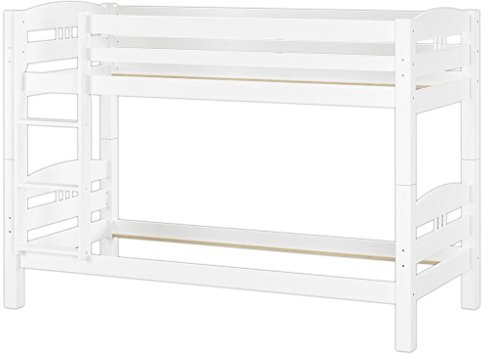 Erst-Holz® Kinderstockbett Etagenbett Kiefer weiß 90x200 Massivholz-Bettgestell ohne Rollrost 60.10-09WoR