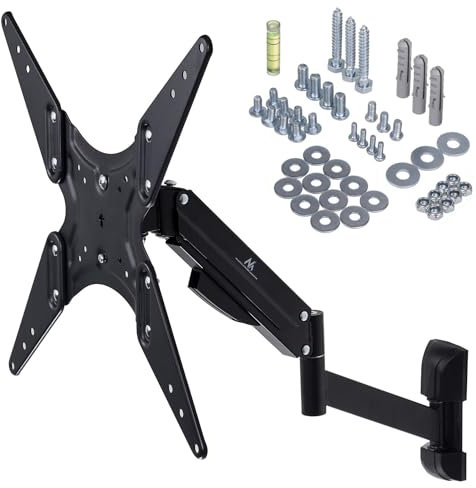 Maclean MC-784 - Soporte de pared para televisores LCD LED de plasma, inclinable, muelle de gas hasta 22 kg, máx. VESA 400 x 400 (2 brazos)