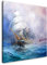 EAUZONE GmbH Gemälde mit Segelschiff 60x60cm Wandbild auf Leinwand, Kunstdruck Moderne Bilder
