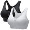 CARETOO Damen Sport BH Stark Halt Active Bra Höhe Beanspruchung Trainieren Bustier Fuer Yoga Fitness - Mit Reißverschluss Schwarz + Weiß, M