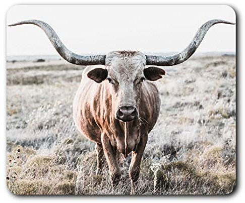 Texas Longhorn Cow Cattle Mouse Mat Pad Computer PC Laptop Gaming Office Home Desk Accessory Gadget 3428