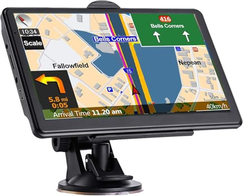 GPS Navigation für Auto LKW, Neueste 2021 Karte Touchscreen 7 Zoll 8G 256MB Navigationssystem mit Sprachführung und Geschwindigkeitskamera Warnung, lebenslange kostenlose Kartenupdate