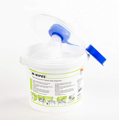 MANK Sovie CARE – Spendereimer mit Vlies Reinigungstüchern auf Rolle, ca. 200 Abrisse, M-Wipes in Weiß, 17x25 cm - 1 Stück