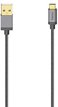 Hama USB-C-Kabel, USB 2.0, 480 Mbit/s, Metall, 0,75 m
