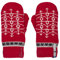 ÖJBRO VANTFABRIK Ekshärad Röd Fäustlinge 4 Lagen rot/grau Gr.M 100% Merinowolle Handschuhe Strick warm weich - Hergestellt in Schweden