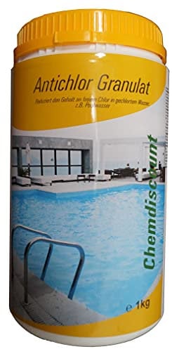Chemdiscount 1kg Antichlor, für überchlortes Schwimmbadwasser, für überchlorten Pool