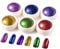 BISHENGYF Gold Chrome Nail Powder, Metallic Chromfarbener Nagelpuder Nail Art, Spiegel Effekt Rot Cromepulver Nägel Pulver Glitzer Grün Pigmente für Nagelkunst und Nageldesign Starter - 6Pcs