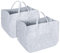 Vinsani 2 Pack Felt Storage Baskets Multifunctional Foldable Large Open Bags with Strong Handles Laundry Hamper Shopping Tote Storage Bag for Firewood Toys Books Clothes Newspapers – Light Grey