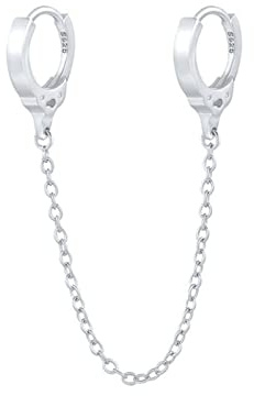 Ayoiow 1Stück Ohrringe Frauen Creolen, 925 Ohrringe Damen Handschellen Ohrringe Silber Schmuck Ohrringe Damen