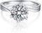 MomentWish Verlobungsring Damen, 1 Karat Moissainte Silberringe Damen 925 Trauring Ehering D Farbe VVS1 Geschenk für Frauen Mama-Größe53