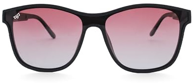 OJO Sonnenbrille Everyday Quadratischer schwarzer Rahmen und Bügel mit Kohlefaser und polarisierten roten Gläsern, Schwarz, 57 EU
