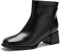 Stivaletti da donna con tacco medio alto e cerniera da donna punta rotonda casual scarpe per feste, Nero verniciato., 42 EU