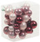 Bündel mit Glaskugeln an Draht (insg. 36 Weihnachtskugeln) - Weihnachtsdeko - Baumkugeln an Draht - Adventsdeko zum Stecken - Spiegelbeeren (Wildblüte)
