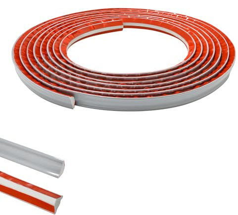 5M PVC Abschlussleiste Selbstklebende für Arbeitsplatten Küche, Ecken, Fliesen, Abschlussprofile, Winkelleiste Eckfugen abdichten Wandabschlussleiste,19mmx10mm Grau