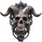 Schafskopf Schädel Wanddekoration, Türklopfer zum Aufhängen,Totenkopf Schafskopf Türklopfer zum Aufhängen,robuster gotischer Türklopfer, perfekte Dekoration (Grau, 13x10.5x3cm)