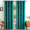 EMEMA Samtvorhänge Vorhang Blickdicht Vorhänge mit Ösen Gardinen Deko Ösenvorhang Dekoschal Dekogardinen für Schlafzimmer Wohnzimmer 2er Set 140 x 215 cm(B x H) Blu Verde