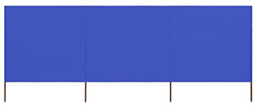 Annlera 3-teiliges Windschutzgewebe 400x160 cm Azurblau Senkrechtmarkise Außen Paravent Outdoor Wetterfest Trennwand Garten Balkon Sichtschutz für Garten Terrasse Windschutz Und Privatsphäre Schutz
