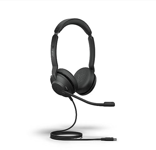 Jabra Evolve2 30 SE Casque stéréo Filaire antibruit, Technologie d'appel à 2 micros et câble USB-C, Fonctionne avec Les Plateformes de Communication unifiée comme Zoom et Google Meet, Noir