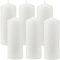 HS Candle Wachskerzen (6er Pack) Weiß Stumpenkerzen Ø6cm x 13,5cm - Kerze in vielen Farben, Lange Brenndauer - Hergestellt in EU - Kerzen Blockkerzen