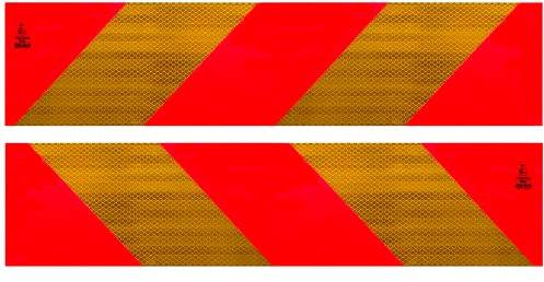 SAMETRUCK Heckmarkierung Zugmaschine Warntafel Set Warnmarkierung Satz ECE 70.01 Alu LKW